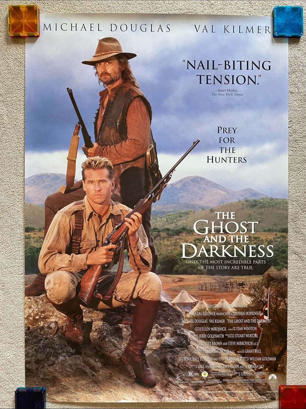 Vintage 1997 The Ghost and the Darkness Movie Poster